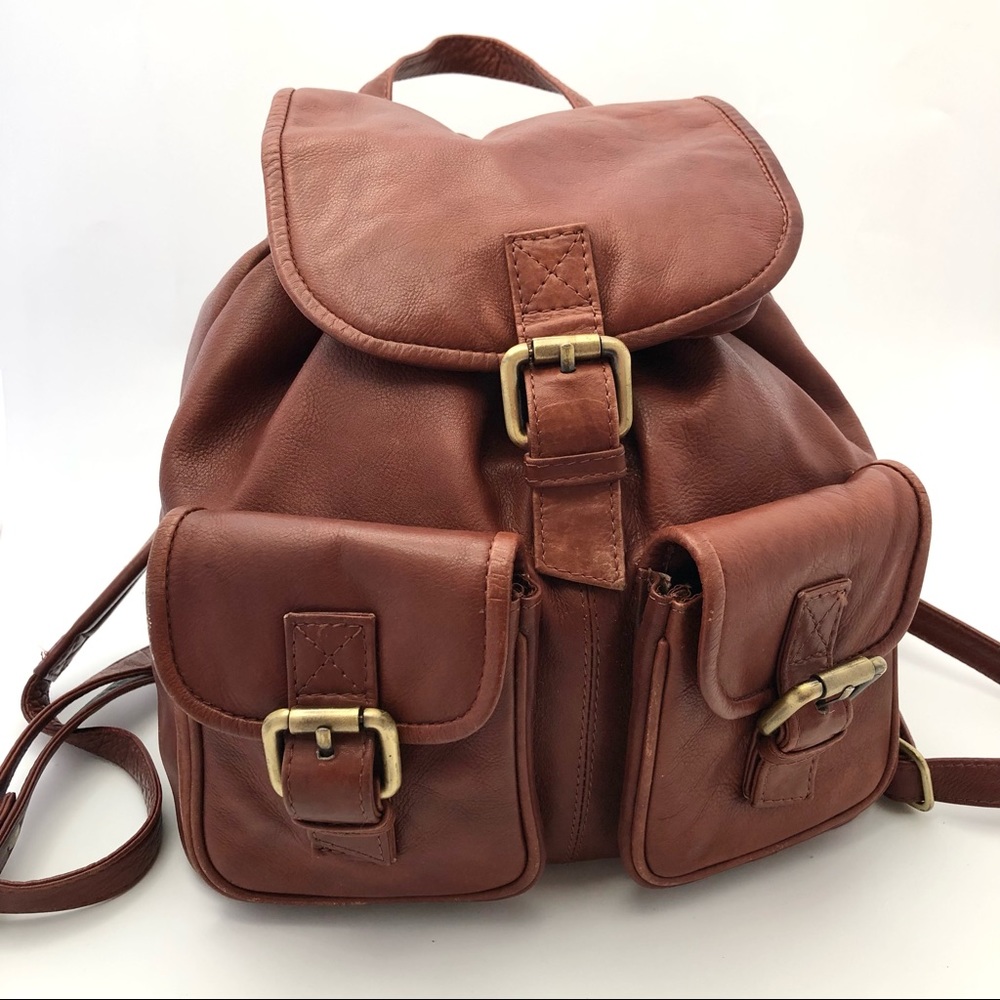 Visconti Leather Drawstring Backpack